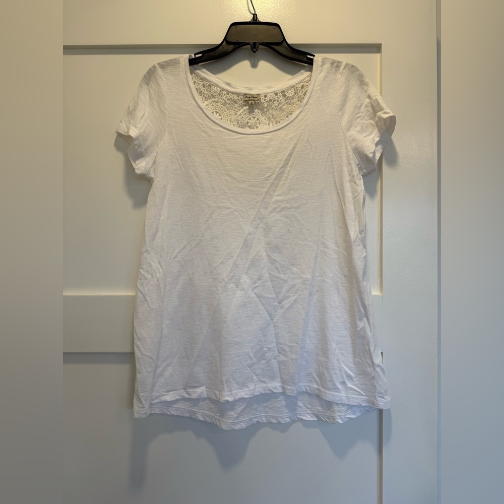 Chip & Pepper White Lace Accent Tee